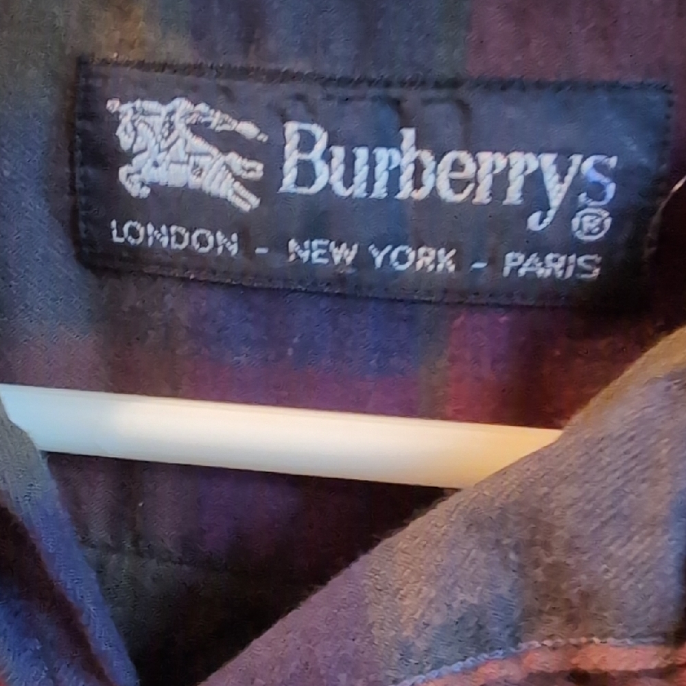 Burberry Blue and Purple Button Down Shirt